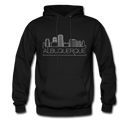 Albuquerque, New Mexico Hoodie - Skyline Albuquerque Crewneck Hooded Sweatshirt - black