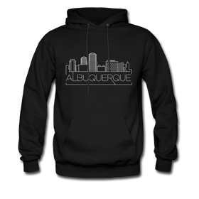 Albuquerque, New Mexico Hoodie - Skyline Albuquerque Crewneck Hooded Sweatshirt - black