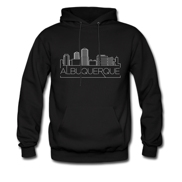 Albuquerque, New Mexico Hoodie - Skyline Albuquerque Crewneck Hooded Sweatshirt - black