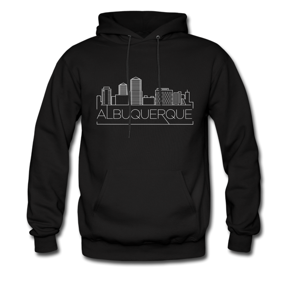 Albuquerque, New Mexico Hoodie - Skyline Albuquerque Crewneck Hooded Sweatshirt - black