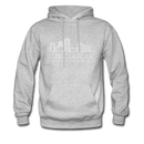 Albuquerque, New Mexico Hoodie - Skyline Albuquerque Crewneck Hooded Sweatshirt - heather gray