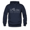 Albuquerque, New Mexico Hoodie - Skyline Albuquerque Crewneck Hooded Sweatshirt - navy