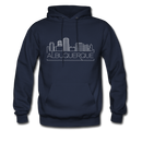 Albuquerque, New Mexico Hoodie - Skyline Albuquerque Crewneck Hooded Sweatshirt - navy