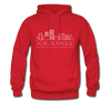 Albuquerque, New Mexico Hoodie - Skyline Albuquerque Crewneck Hooded Sweatshirt - red