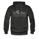 Albuquerque, New Mexico Hoodie - Skyline Albuquerque Crewneck Hooded Sweatshirt - charcoal gray