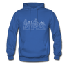 Baltimore, Maryland Hoodie - Skyline Baltimore Crewneck Hooded Sweatshirt - royal blue