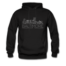 Baltimore, Maryland Hoodie - Skyline Baltimore Crewneck Hooded Sweatshirt - black