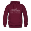 Baltimore, Maryland Hoodie - Skyline Baltimore Crewneck Hooded Sweatshirt - burgundy