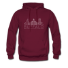 Buffalo, New York Hoodie - Skyline Buffalo Crewneck Hooded Sweatshirt - burgundy