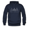 Buffalo, New York Hoodie - Skyline Buffalo Crewneck Hooded Sweatshirt - navy
