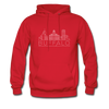 Buffalo, New York Hoodie - Skyline Buffalo Crewneck Hooded Sweatshirt - red