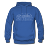 Anchorage, Alaska Hoodie - Skyline Anchorage Crewneck Hooded Sweatshirt - royal blue