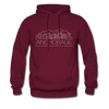Anchorage, Alaska Hoodie - Skyline Anchorage Crewneck Hooded Sweatshirt - burgundy