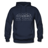 Anchorage, Alaska Hoodie - Skyline Anchorage Crewneck Hooded Sweatshirt - navy