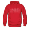 Anchorage, Alaska Hoodie - Skyline Anchorage Crewneck Hooded Sweatshirt - red