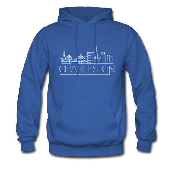 Charleston, South Carolina Hoodie - Skyline Charleston Crewneck Hooded Sweatshirt - royal blue