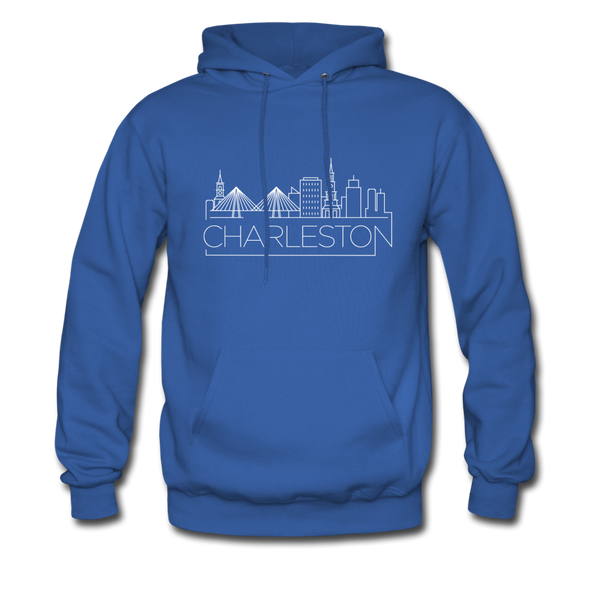 Charleston, South Carolina Hoodie - Skyline Charleston Crewneck Hooded Sweatshirt - royal blue