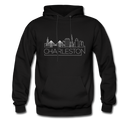 Charleston, South Carolina Hoodie - Skyline Charleston Crewneck Hooded Sweatshirt - black