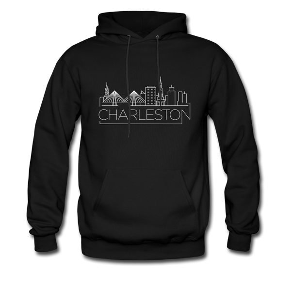 Charleston, South Carolina Hoodie - Skyline Charleston Crewneck Hooded Sweatshirt - black