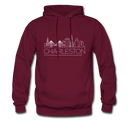Charleston, South Carolina Hoodie - Skyline Charleston Crewneck Hooded Sweatshirt - burgundy