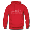 Charleston, South Carolina Hoodie - Skyline Charleston Crewneck Hooded Sweatshirt - red