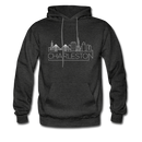 Charleston, South Carolina Hoodie - Skyline Charleston Crewneck Hooded Sweatshirt - charcoal gray