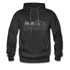 Charleston, South Carolina Hoodie - Skyline Charleston Crewneck Hooded Sweatshirt - charcoal gray