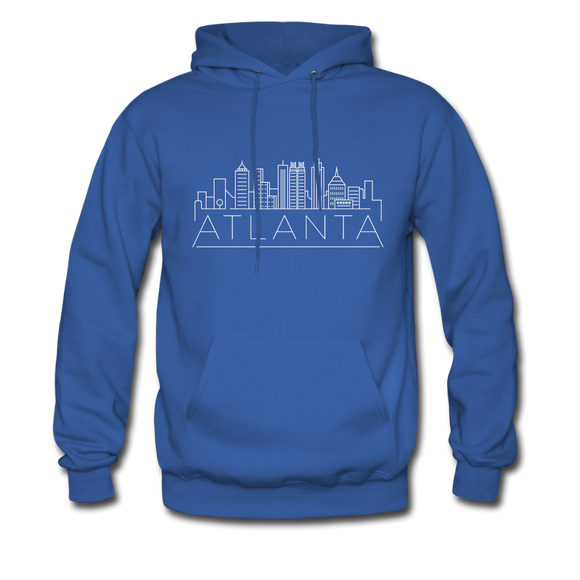 Atlanta, Georgia Hoodie - Skyline Atlanta Crewneck Hooded Sweatshirt - royal blue