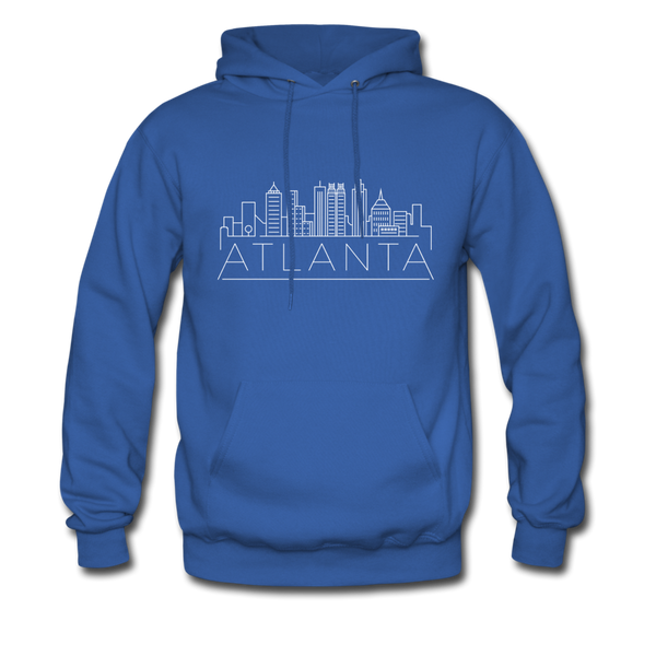 Atlanta, Georgia Hoodie - Skyline Atlanta Crewneck Hooded Sweatshirt - royal blue