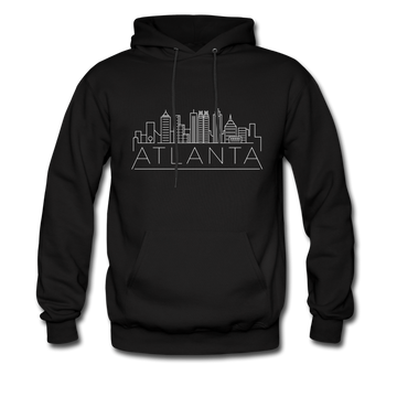 Atlanta, Georgia Hoodie - Skyline Atlanta Crewneck Hooded Sweatshirt - black