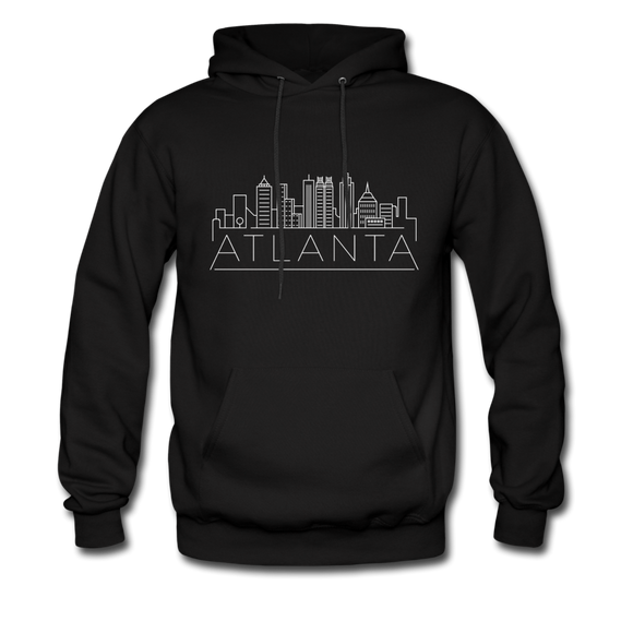 Atlanta, Georgia Hoodie - Skyline Atlanta Crewneck Hooded Sweatshirt - black