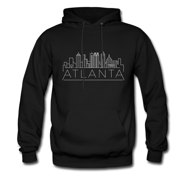 Atlanta, Georgia Hoodie - Skyline Atlanta Crewneck Hooded Sweatshirt - black