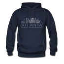 Atlanta, Georgia Hoodie - Skyline Atlanta Crewneck Hooded Sweatshirt - navy