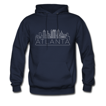 Atlanta, Georgia Hoodie - Skyline Atlanta Crewneck Hooded Sweatshirt - navy