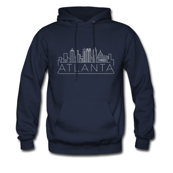 Atlanta, Georgia Hoodie - Skyline Atlanta Crewneck Hooded Sweatshirt - navy