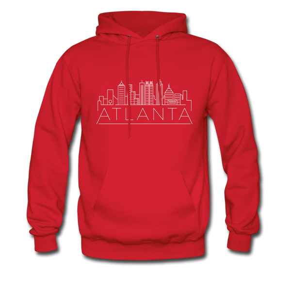 Atlanta, Georgia Hoodie - Skyline Atlanta Crewneck Hooded Sweatshirt - red