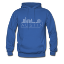 Austin, Texas Hoodie - Skyline Austin Crewneck Hooded Sweatshirt - royal blue