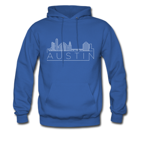 Austin, Texas Hoodie - Skyline Austin Crewneck Hooded Sweatshirt - royal blue