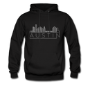 Austin, Texas Hoodie - Skyline Austin Crewneck Hooded Sweatshirt - black