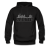 Austin, Texas Hoodie - Skyline Austin Crewneck Hooded Sweatshirt - black