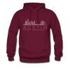 Austin, Texas Hoodie - Skyline Austin Crewneck Hooded Sweatshirt - burgundy