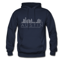 Austin, Texas Hoodie - Skyline Austin Crewneck Hooded Sweatshirt - navy