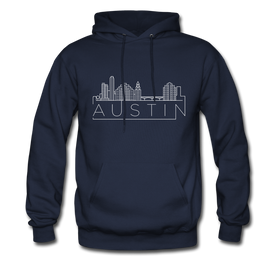 Austin, Texas Hoodie - Skyline Austin Crewneck Hooded Sweatshirt - navy