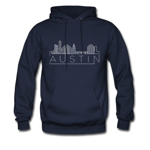 Austin, Texas Hoodie - Skyline Austin Crewneck Hooded Sweatshirt - navy