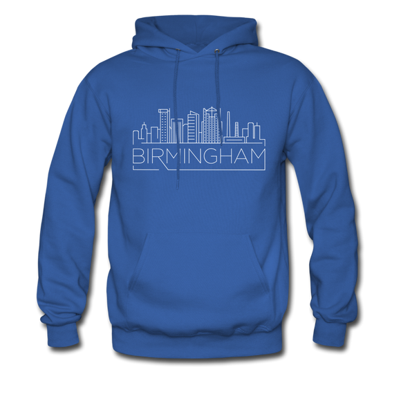 Birmingham, Alabama Hoodie - Skyline Birmingham Crewneck Hooded Sweatshirt - royal blue
