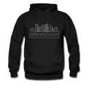 Birmingham, Alabama Hoodie - Skyline Birmingham Crewneck Hooded Sweatshirt - black
