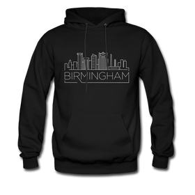 Birmingham, Alabama Hoodie - Skyline Birmingham Crewneck Hooded Sweatshirt - black