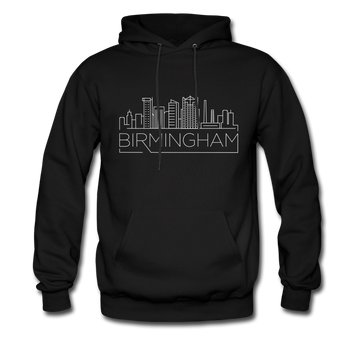 Birmingham, Alabama Hoodie - Skyline Birmingham Crewneck Hooded Sweatshirt - black