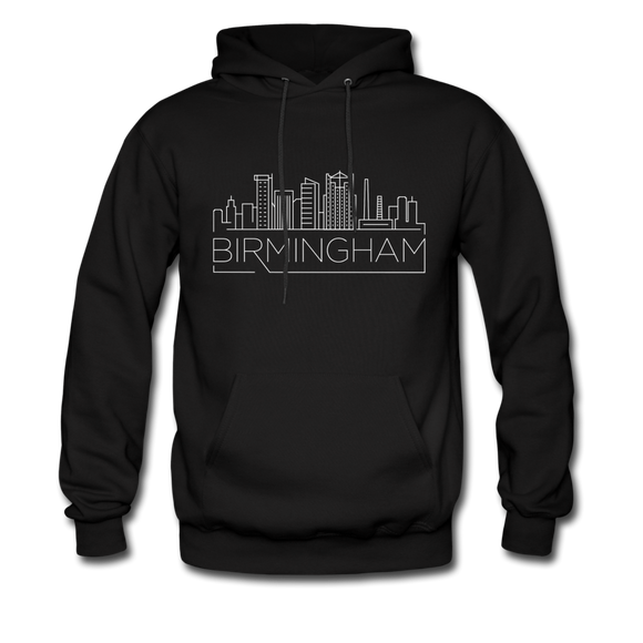 Birmingham, Alabama Hoodie - Skyline Birmingham Crewneck Hooded Sweatshirt - black