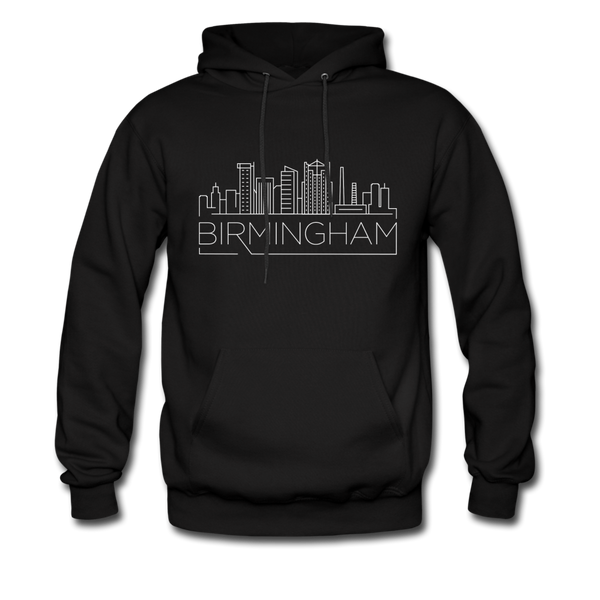 Birmingham, Alabama Hoodie - Skyline Birmingham Crewneck Hooded Sweatshirt - black